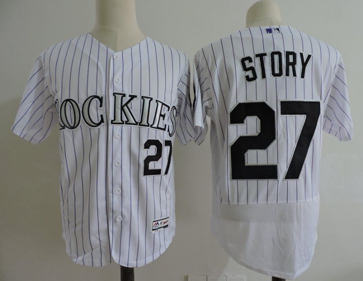 Men Colorado Rockies #27 Story White Elite MLB Jerseys->los angeles dodgers->MLB Jersey